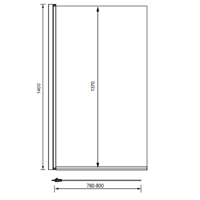 Sonas Lunar Square Bathscreen - 1400mm x 800mm - Polished