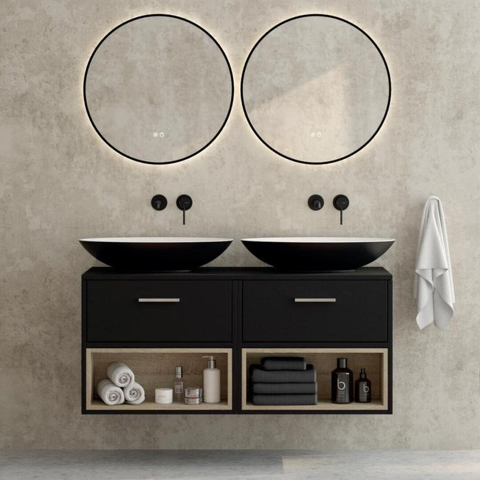 Sonas Malmo 1200mm 2 Drawer Wall Hung Vanity Unit with Countertop & Handles
