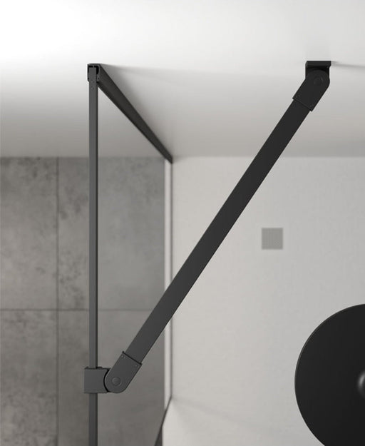 Sonas Mirage Wetroom Panel - 8mm Smoked Glass - Matt Black