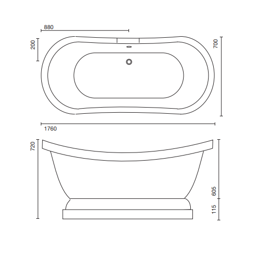 Sonas Monarch Freestanding Double Ended Roll Top Bath