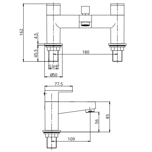 Sonas Norfolk Bath Shower Mixer Tap