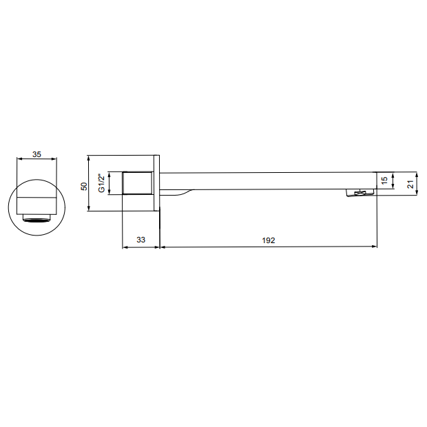 Sonas Norfolk Bath Spout - Chrome