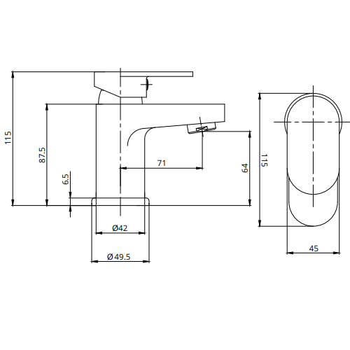 Sonas Norfolk Cloakroom Eco Flow Basin Mixer Tap