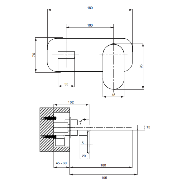 Sonas Norfolk Eco Flow Wall Mounted Basin Mixer Tap