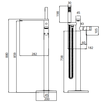 Sonas Norfolk Floor Standing Bath Shower Mixer Tap