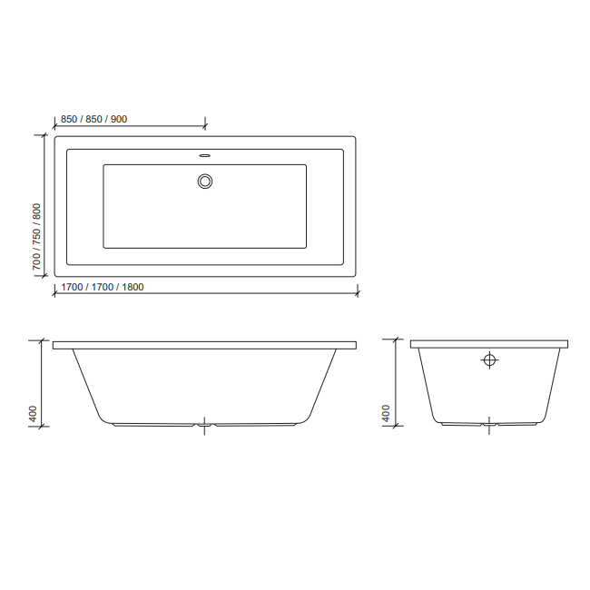 Sonas Oscar 12 Jet Double Ended Bath