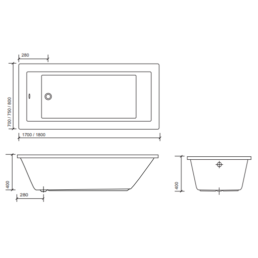 Sonas Oscar Single Ended Bath - Standard Baths