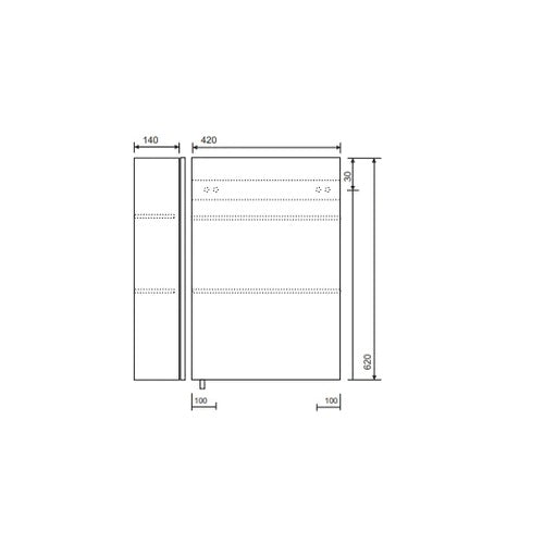 Sonas Otto Plus 620mm 1 Door x 420mm Wall Hung Non