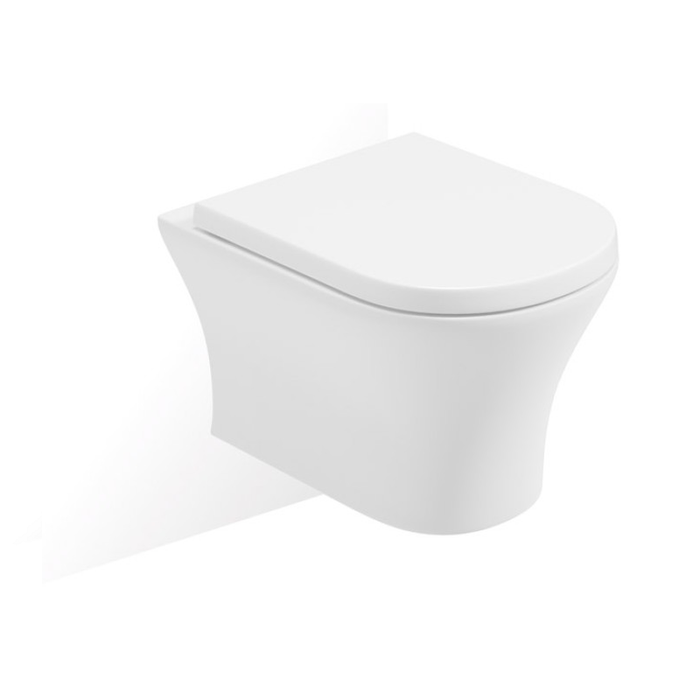 Sonas Pena Rimless Wall Hung Toilet And Seat - White