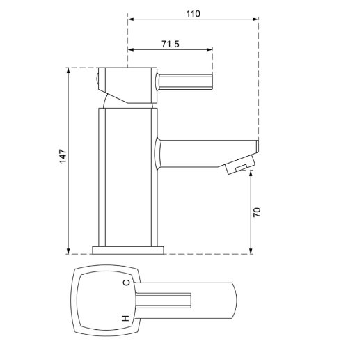 Sonas Quartz Basin Mixer Tap With Click Clack Waste - Chrome