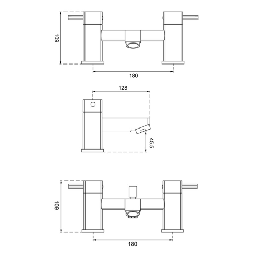 Sonas Quartz Bath Filler Tap - Chrome