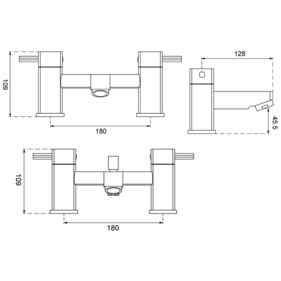 Sonas Quartz Bath Shower Mixer Tap With Handset - Chrome