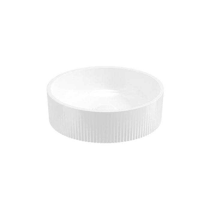 Sonas Reed Round Ceramic Fluted Countertop Basin - Gloss