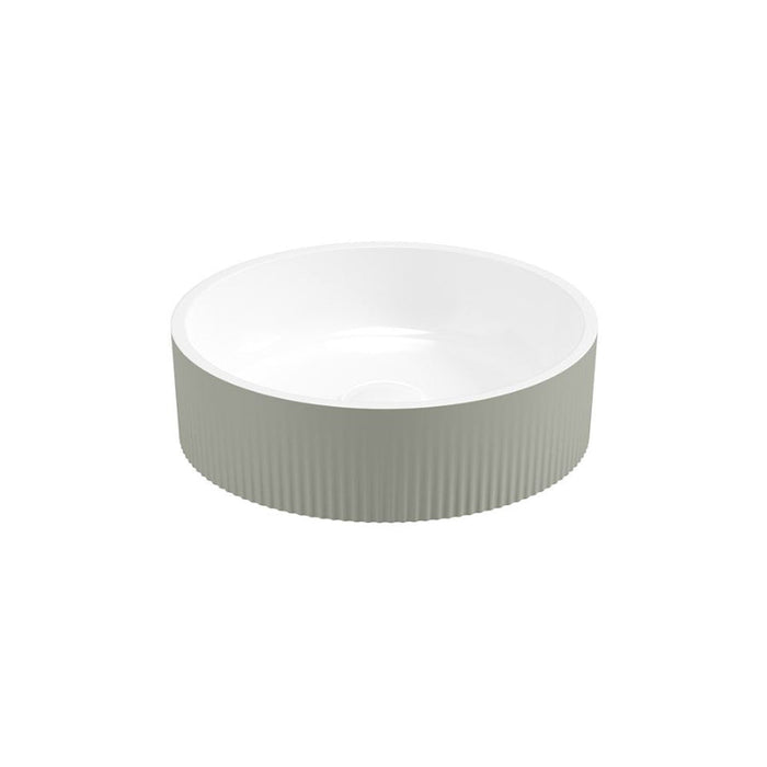 Sonas Reed Round Ceramic Fluted Countertop Basin - Lakeside
