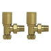 Sonas Round Angled Radiator Valve - Brushed Gold