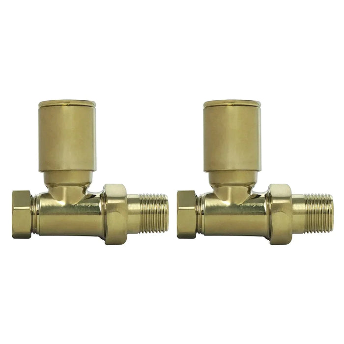 Sonas Round Straight Radiator Valve - Brushed Gold