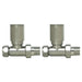 Sonas Round Straight Radiator Valve - Brushed Nickel