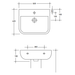 Sonas Rubix Basin With Full Pedestal 520mm Wide 1 Tap Hole