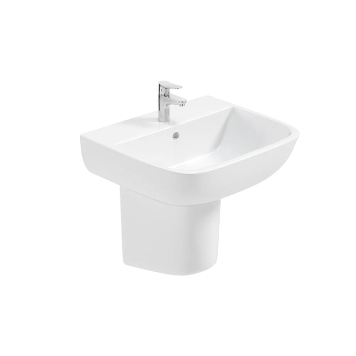 Sonas Rubix Basin With Semi Pedestal 520mm Wide 1 Tap Hole