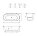Sonas Samoa Double Ended Freestanding Bath - No TH