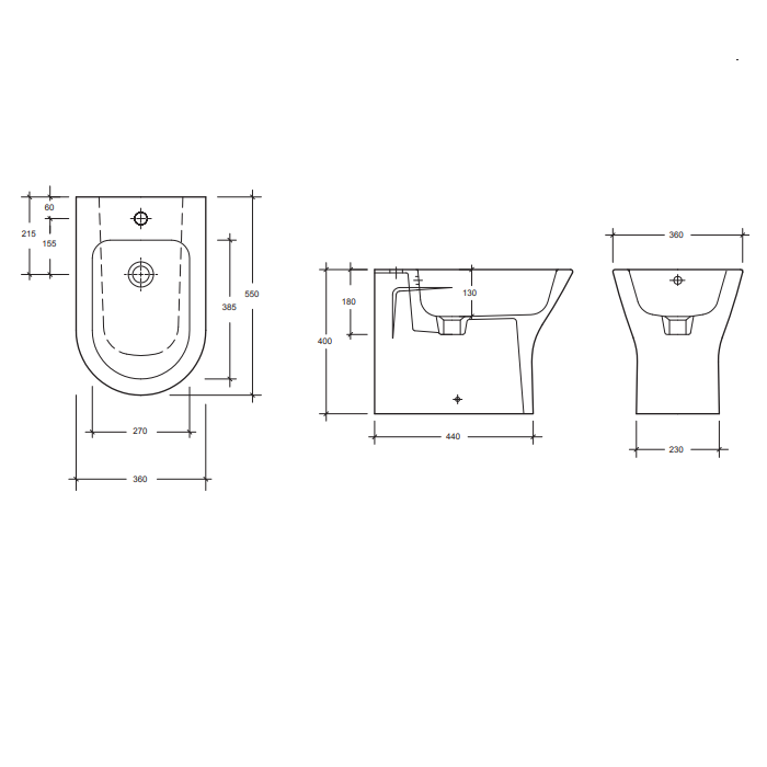 Sonas Scala Back To Wall Bidet