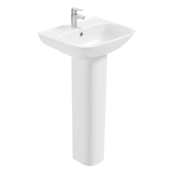 Sonas Scala Basin With Full Pedestal 1 Tap Hole - 450mm