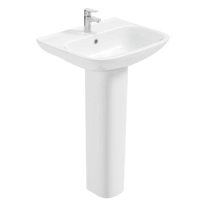 Sonas Scala Basin With Full Pedestal 1 Tap Hole - 520mm