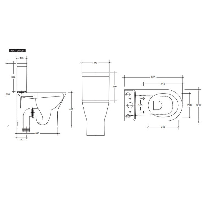 Sonas Scala Rimless Fully Shrouded Comfort Height Toilet