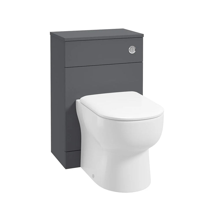 Sonas Scandinavian Back To Wall WC Unit - Matt Midnight Grey