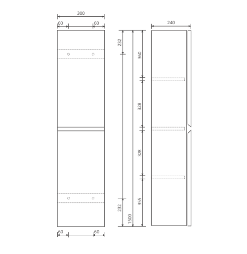 Sonas Scandinavian Universal Wall Hung Tall Storage Unit