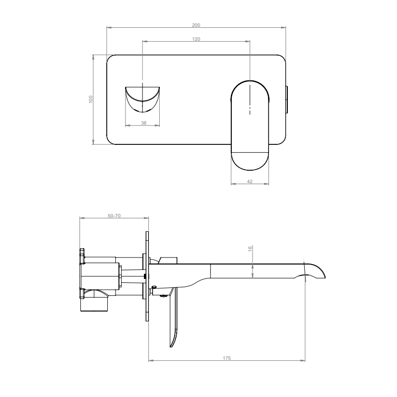 Sonas Scope Wall Mounted Basin Mixer Tap