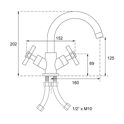 Sonas Series C Basin Mixer Tap With Waste - Chrome