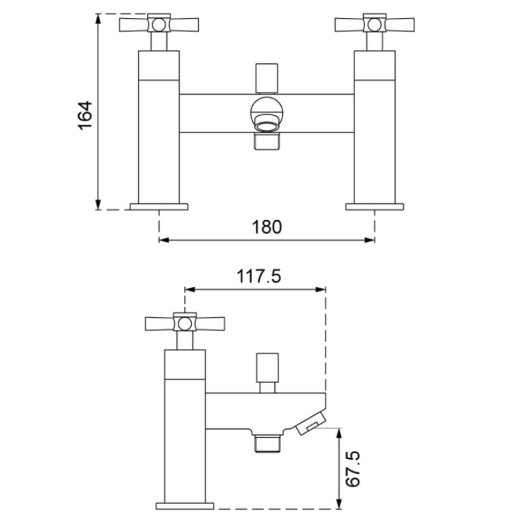 Sonas Series C Bath Shower Mixer Tap With Handset - Chrome