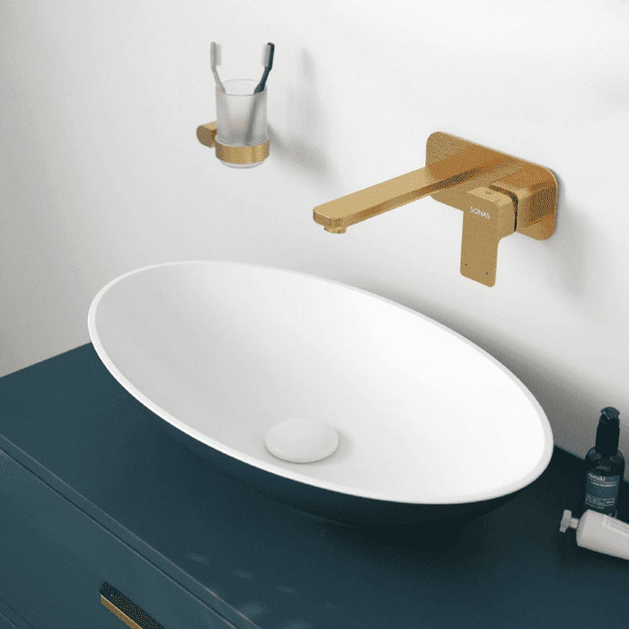 Sonas Skal Oval Countertop Basin And Waste 600mm Wide