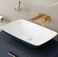 Sonas Skal Rectangular Countertop Basin With Waste - 600mm Wide