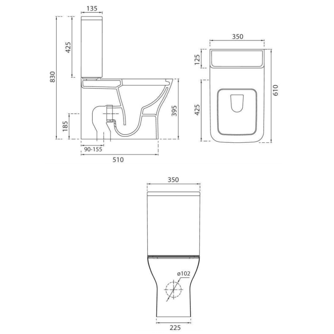 Sonas Sophia Rimless Fully Shrouded Close Coupled Toilet