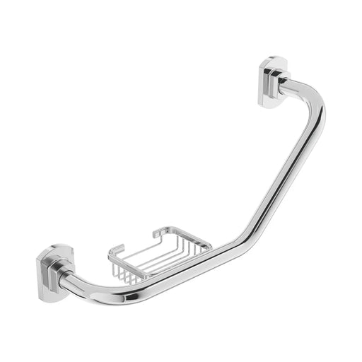 Sonas Stessa Angled Grab Bar With Basket - Chrome