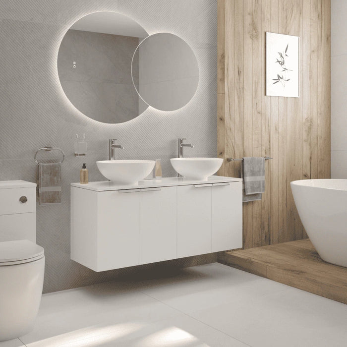 Sonas Stockholm 1200mm 4 Door Wall Hung Countertop Vanity Unit With Countertop And Handle
