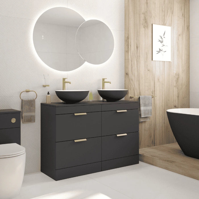 Sonas Stockholm 1200mm 4 Drawer Floorstanding Countertop Vanity Unit With Countertop And Handle
