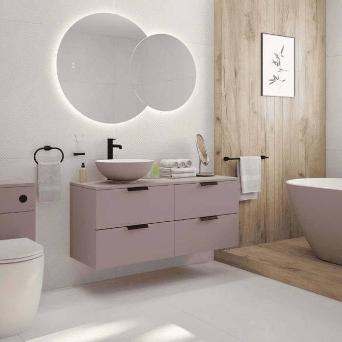 Sonas Stockholm 1200mm 4 Drawer Wall Hung Vanity Unit With Countertop And Handle