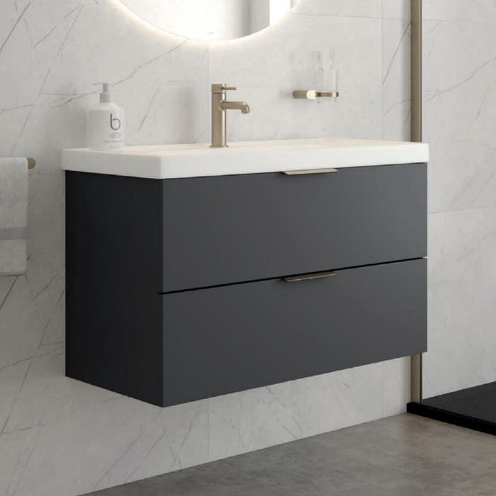 Sonas Stockholm 2 Drawer Wall Hung Vanity Unit with Basin & Handles