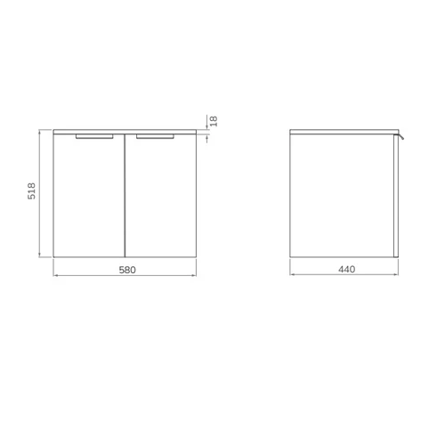 Sonas Stockholm 600mm 2 Door Wall Hung Vanity Unit