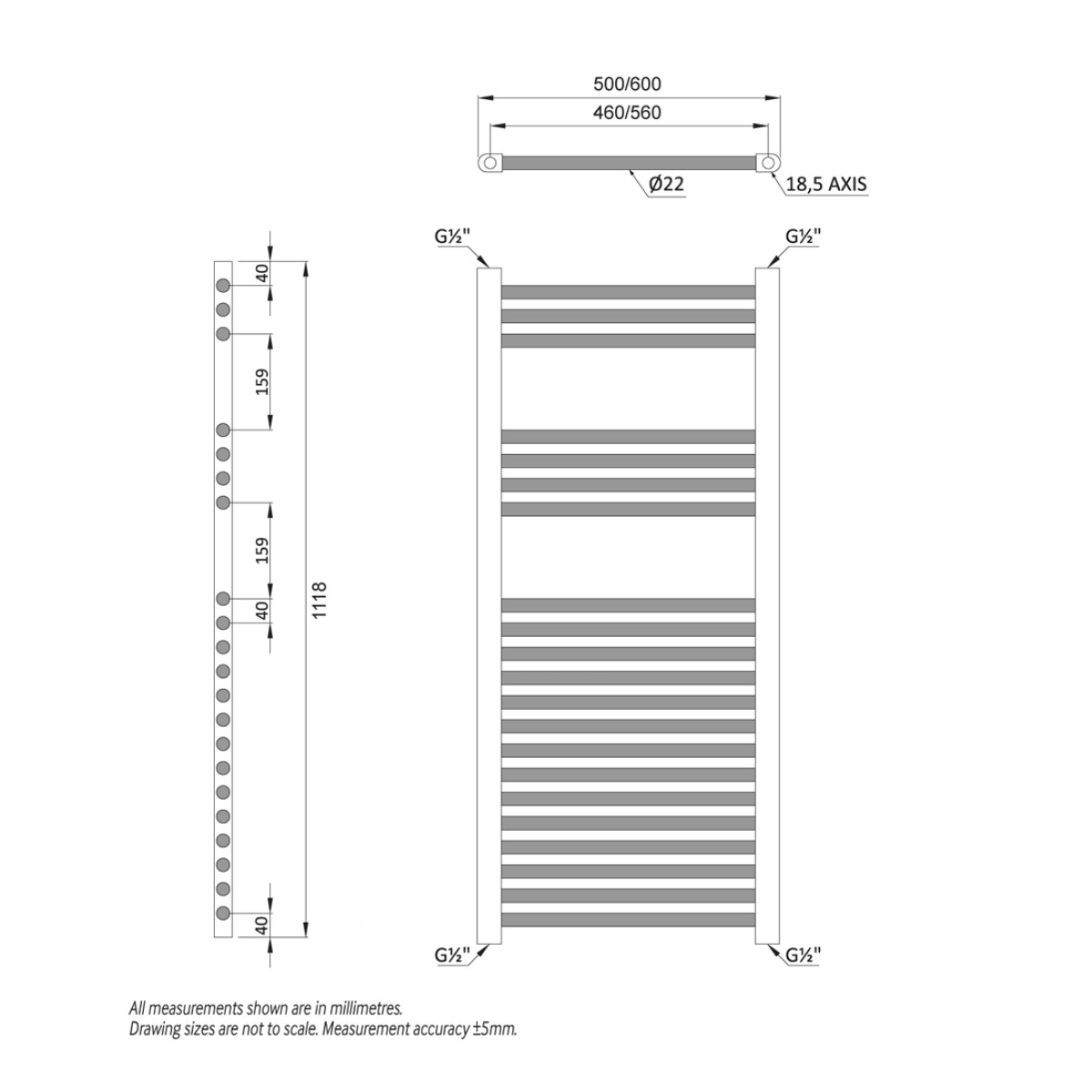 Sonas Straight Heated Towel Rail