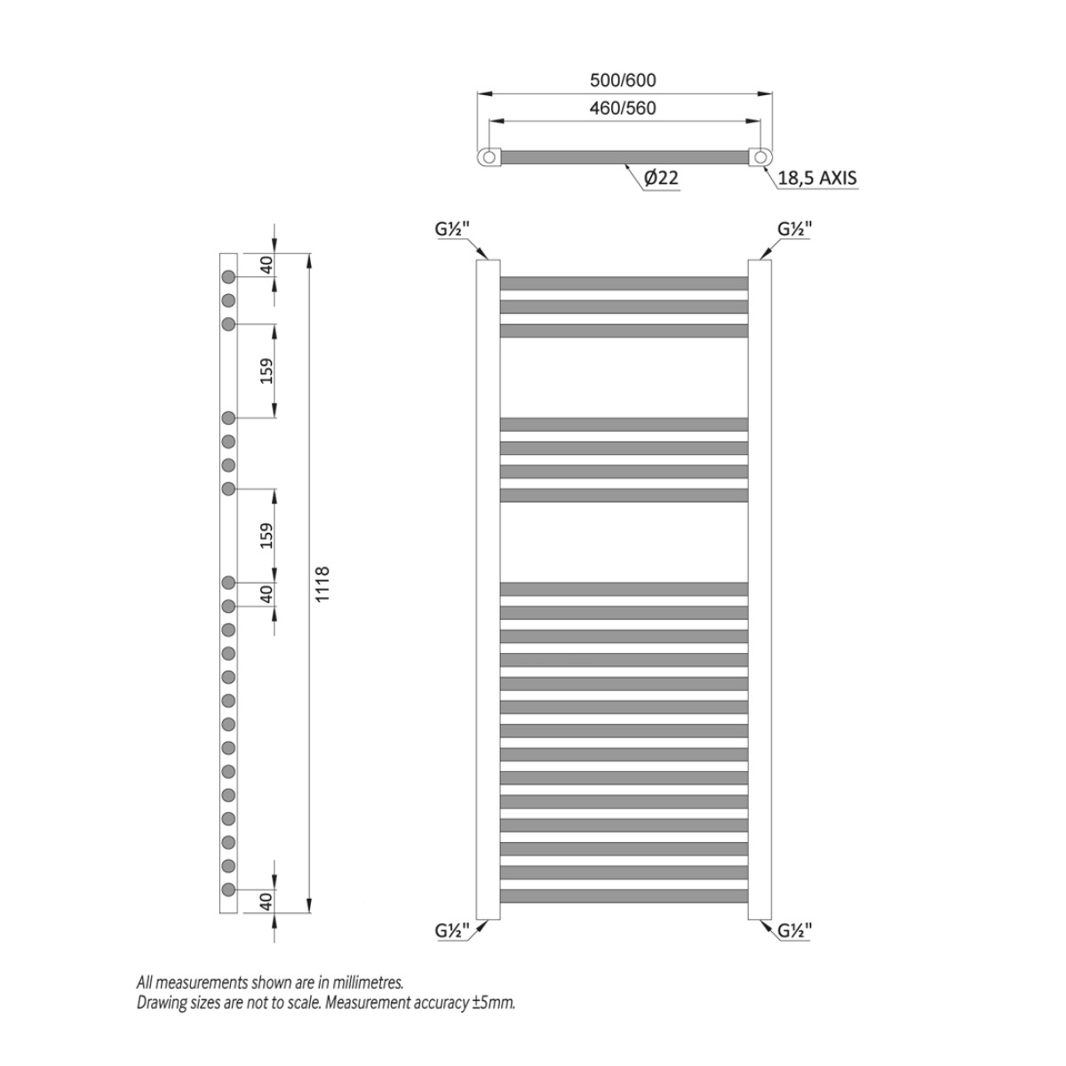 Sonas Straight Heated Towel Rail