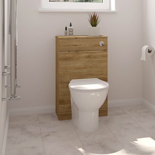 Sonas Strata 500mm WC Unit & Cistern with Chrome Flush Button