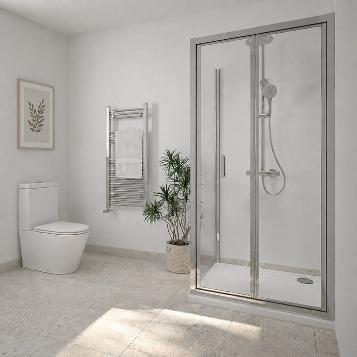 Sonas Strata 6mm Bi-Fold Shower Door with Side Panel - Chrome