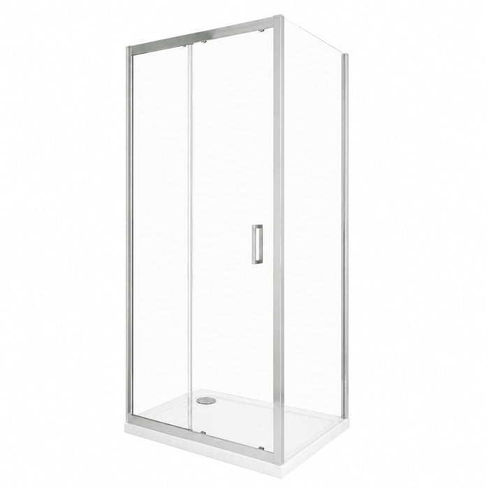 Sonas Strata 6mm Sliding Shower Door With Side Panel - Chrome