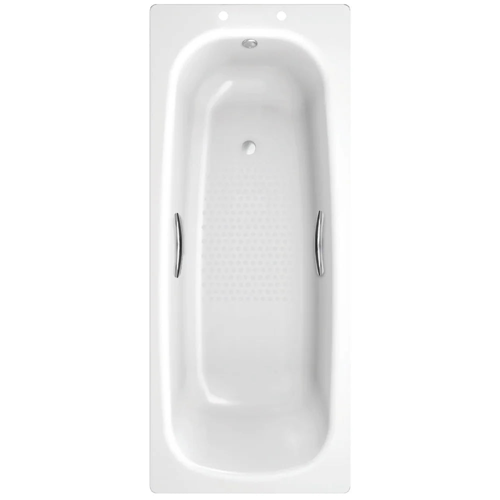 Sonas Strata Anti Slip Single Ended Steel Bath With Grips -