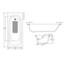 Sonas Strata Anti Slip Single Ended Steel Bath - Standard