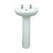 Sonas Strata Basin With Full Pedestal - 550mm / 2 Tap Holes